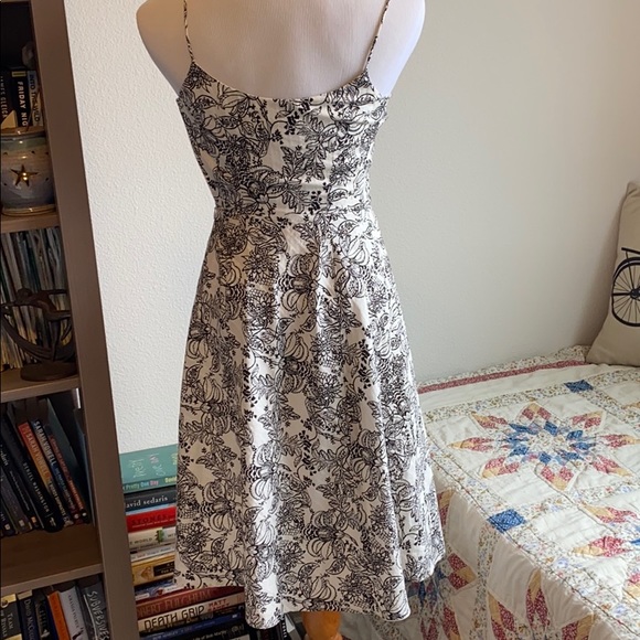 Loft cotton dress a line brown/cream size 0 - Picture 3 of 5